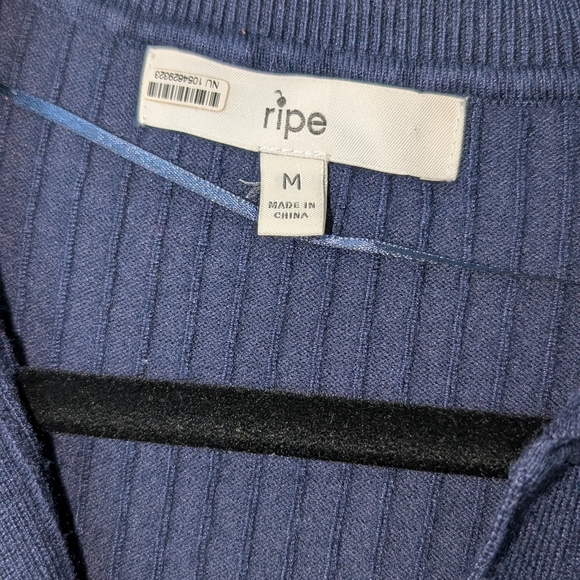 NWOT Ripe Navy Ribbed Polo Dress M - Picture 4 of 7